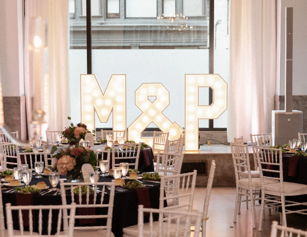 4ft Marquee Letters for Wedding Michael and Paige Emily Crombez