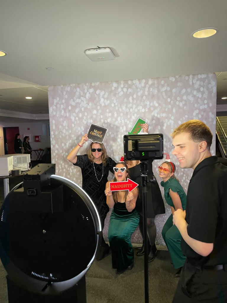 RI Photo Booth Rental, Corporate event photo booth, Holiday party photo booth holiday themed props, MA photo booth rental