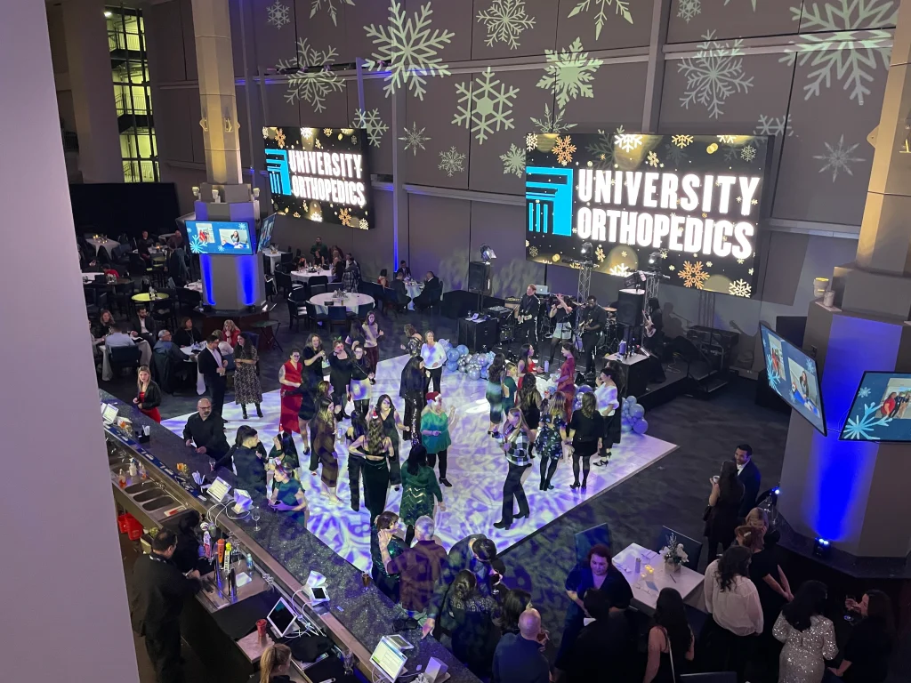 Moving dance floor lighting up lighting Gillette stadium cross club corporate party RI DJ