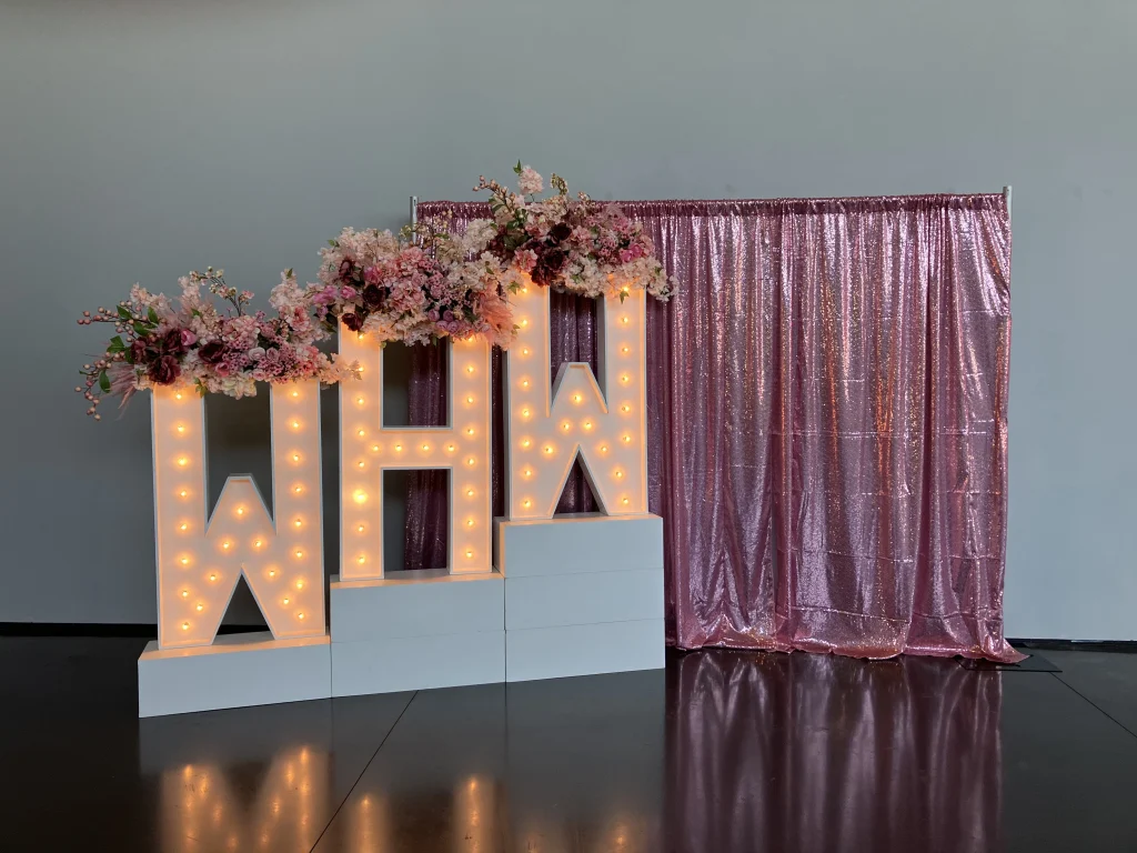 Letter Base Boxes with 4 foot letters, stacked 3 foot marquee letters marquee signs